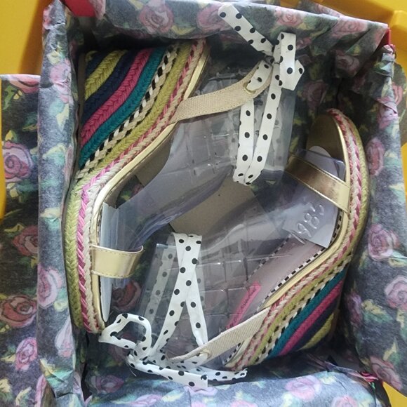 Betsey Johnson colorful lace up wedges - Picture 4 of 4
